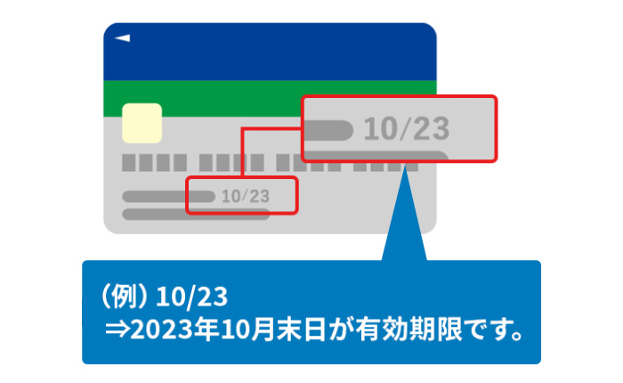 有効期限が過ぎているカードはご利用できません。お手元のカードの有効期限をご確認ください。