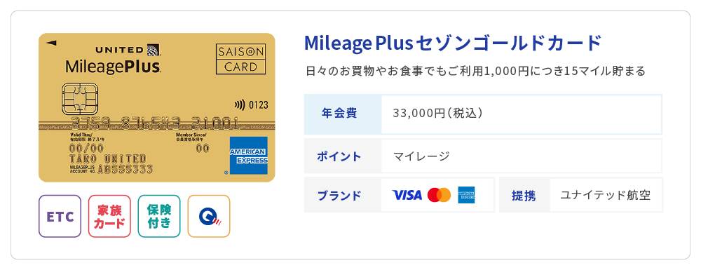 MileagePlusセゾンゴールドカード